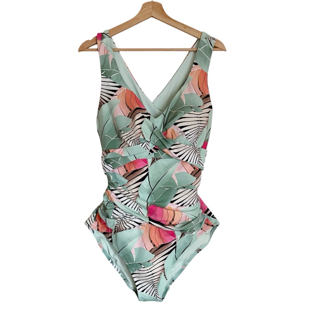 CALIA Women's Seamed Sleek Sculpt One Piece Swimsuit Size 16